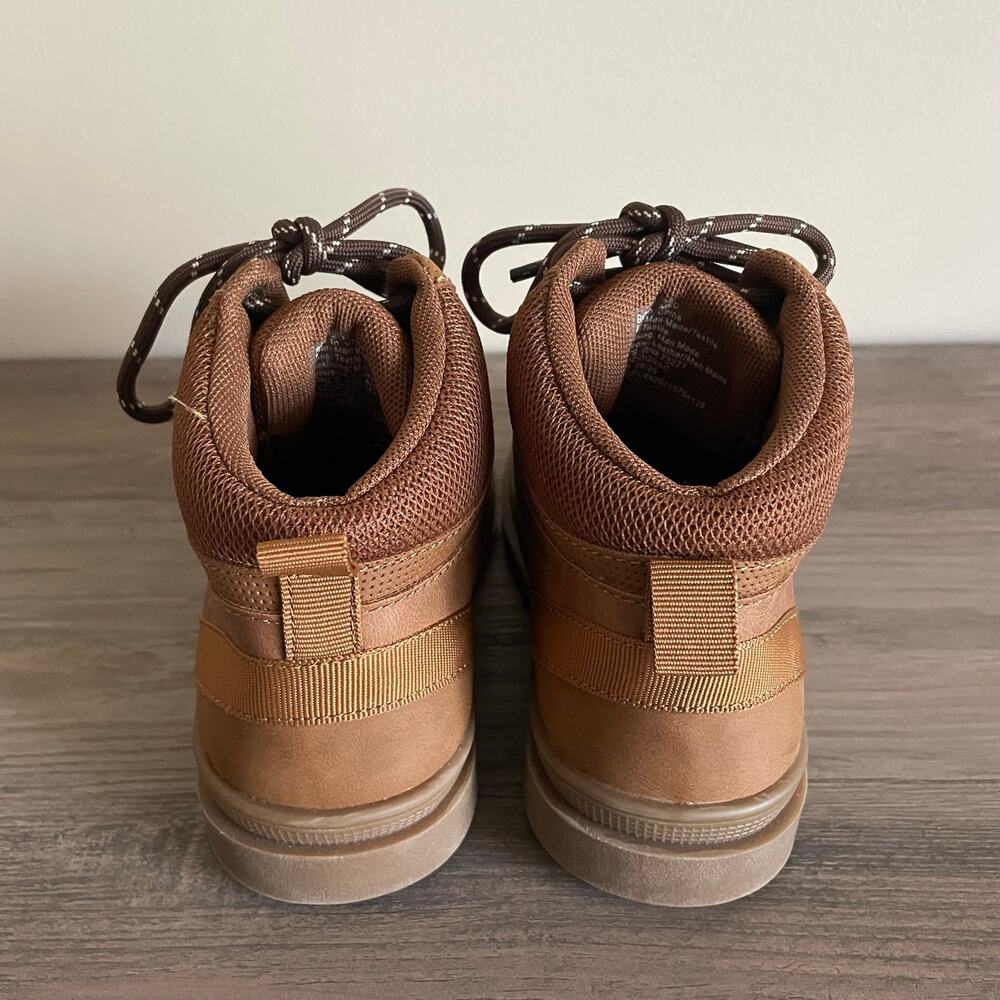 Sonoma Nicco Toddler Boys Boots Size 12 Cognac Brown Memory Foam Ankle Boots Box - Picture 5 of 11
